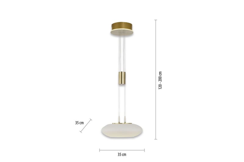 Taklampa Q-Etienne - 35x200x35 cm, Matt mässing - Belysning - Lampor & belysning inomhus - Fönsterlampa