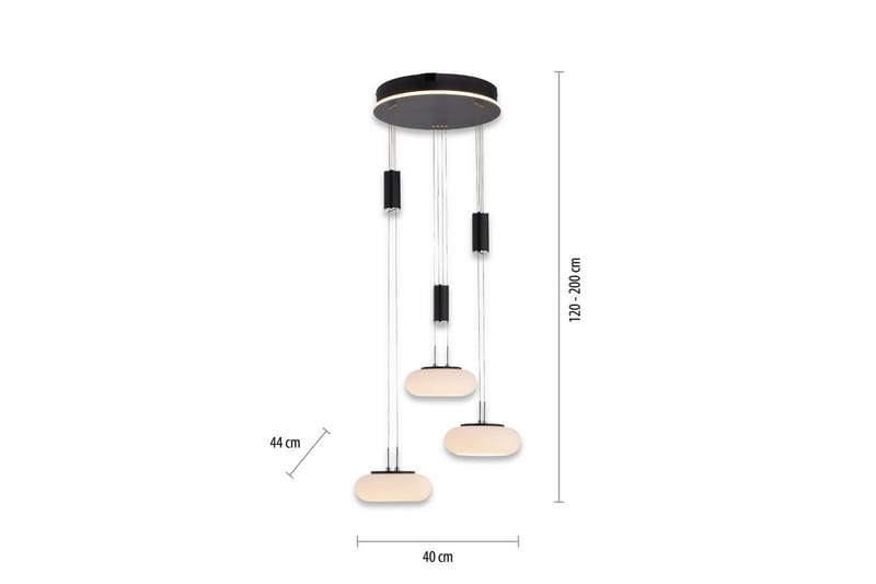 Taklampa Q-Etienne - 40x200x44 cm, Svart - Belysning - Lampor & belysning inomhus - Fönsterlampa