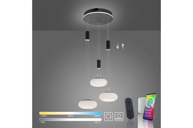 Taklampa Q-Etienne - 40x200x44 cm, Svart - Belysning - Lampor & belysning inomhus - Fönsterlampa