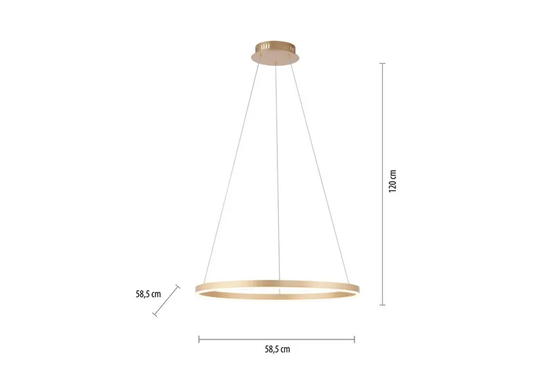 Taklampa Ritus - 58,5x120x58,5 cm, Matt mässing - Belysning - Lampor & belysning inomhus - Fönsterlampa