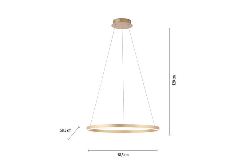Taklampa Ritus - 58,5x120x58,5 cm, Matt mässing - Belysning - Lampor & belysning inomhus - Fönsterlampa