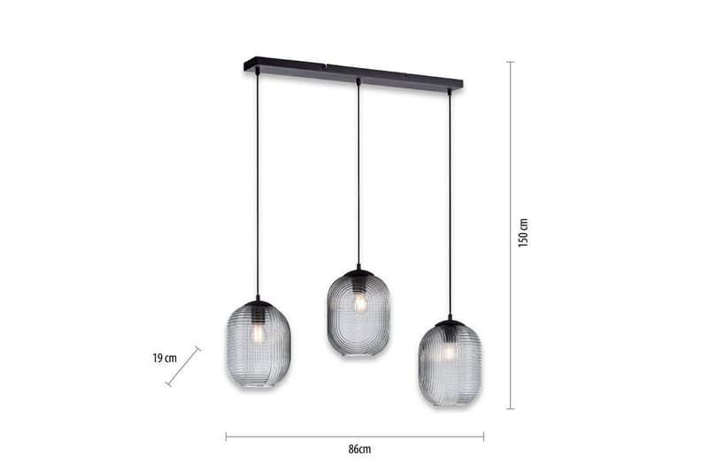 Taklampa Shitake - 20x150x90 cm, Rökfärgad - Belysning - Lampor & belysning inomhus - Fönsterlampa