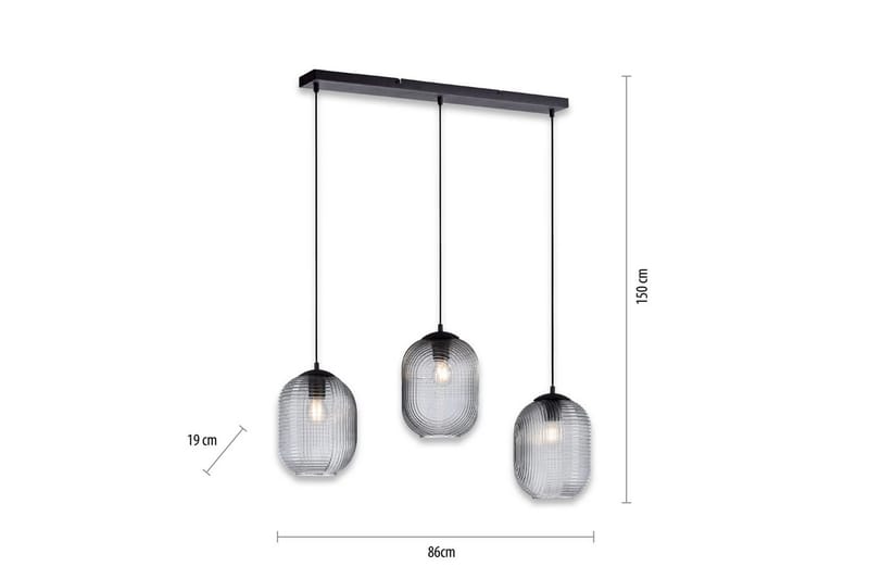 Taklampa Shitake - 20x150x90 cm, Rökfärgad - Belysning - Lampor & belysning inomhus - Fönsterlampa