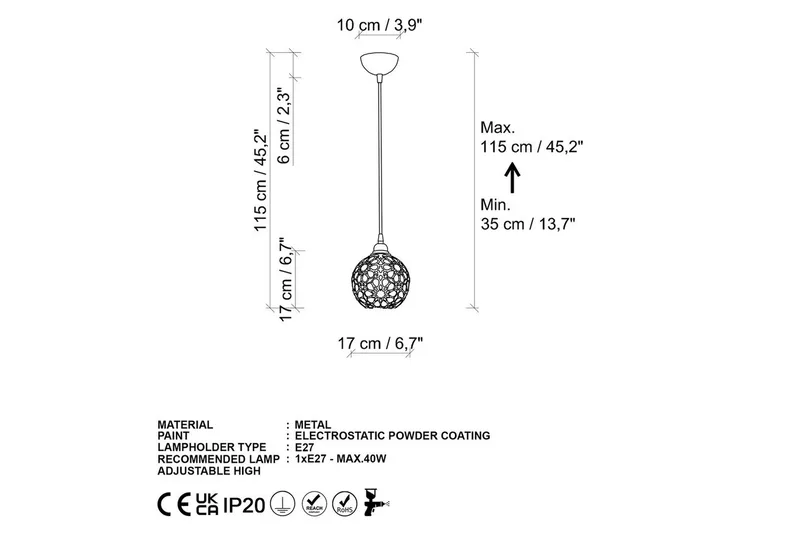 Taklampa Silen guld - Diameter: 17 cm - Belysning - Lampor & belysning inomhus - Fönsterlampa