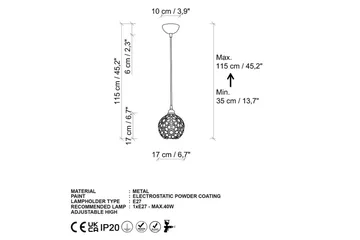 Taklampa Silen guld - Diameter: 17 cm - Belysning - Lampor & belysning inomhus - Fönsterlampa