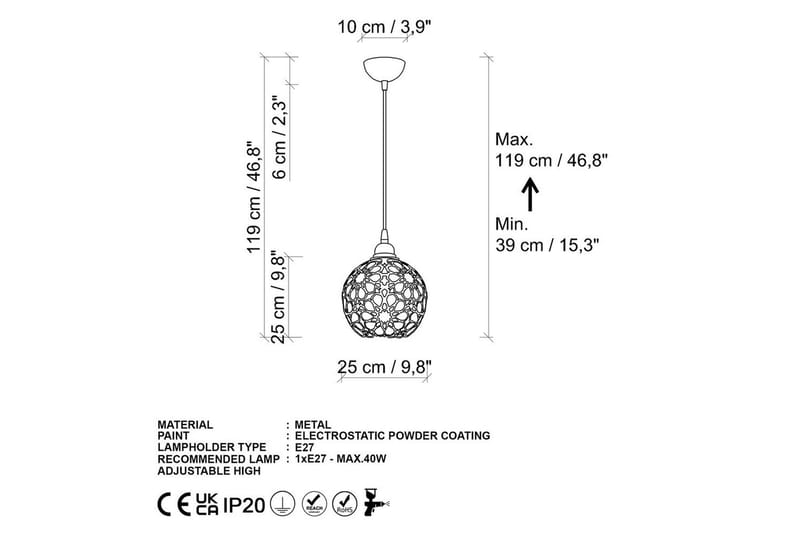Taklampa Silen guld - Diameter: 25 cm - Belysning - Lampor & belysning inomhus - Fönsterlampa