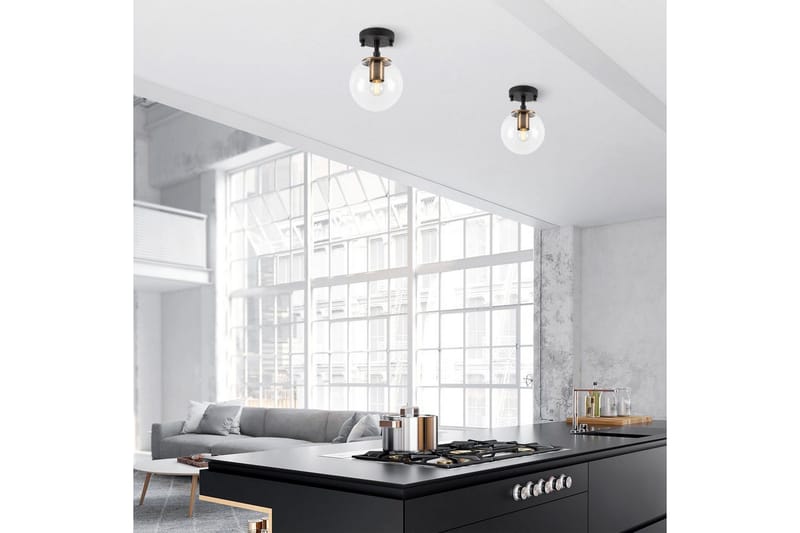 Taklampa Sone Svart / Antik / Transparent - Svart / Antik / Transparent - Belysning - Lampor & belysning inomhus - Fönsterlampa