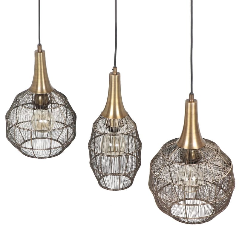 Taklampa Soraya - 3 lampor, Mattsvart/antik mässing - Belysning - Lampor & belysning inomhus - Fönsterlampa