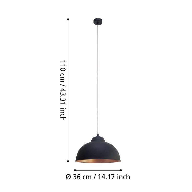 Taklampa Truro - Svart/Koppar - Belysning - Lampor & belysning inomhus - Fönsterlampa