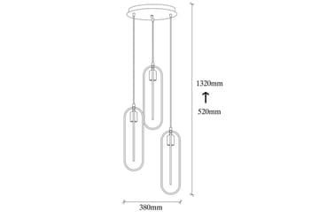 Taklampa Pindor Thre svart / guld - Guld/Svart - Belysning - Lampor & belysning inomhus - Fönsterlampa