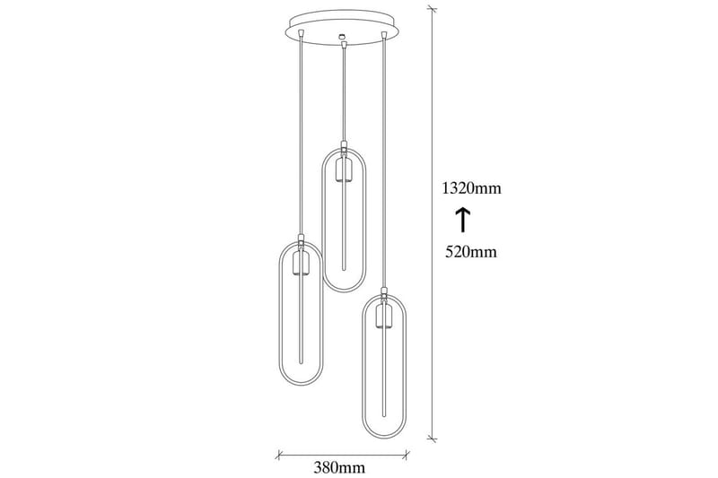 Taklampa Pindor Thre svart / guld - Guld/Svart - Belysning - Lampor & belysning inomhus - Fönsterlampa
