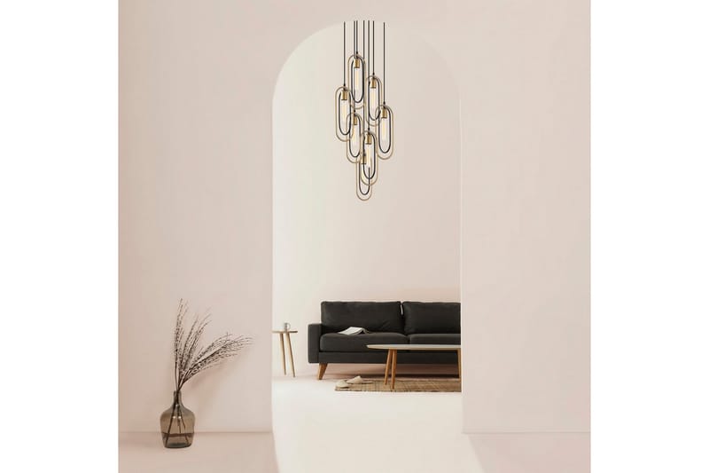 Taklampa Pindor Thre svart / guld - Svart - Belysning - Lampor & belysning inomhus - Fönsterlampa