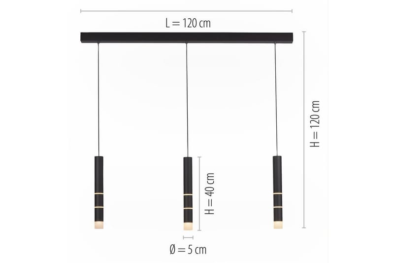 Taklampa Pure Vega - 5x120x120 cm, Svart - Belysning - Lampor & belysning inomhus - Fönsterlampa