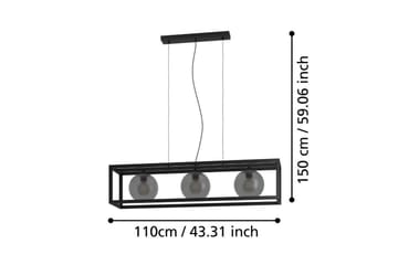 Takpendel Eglo Arangona Svart/Grå Ram med 3 Lampor - Belysning - Lampor & belysning inomhus - Fönsterlampa