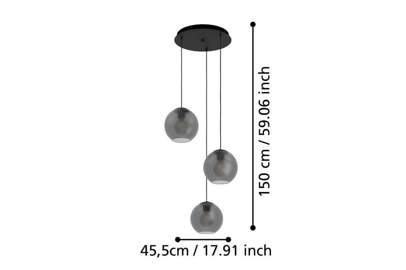 Takpendel Eglo Arangona Svart/Grå Rondell med 3 Lampor - Belysning - Lampor & belysning inomhus - Fönsterlampa