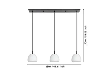 Takpendel Eglo Balmes Svart/Opalvit med 3 Lampor - Belysning - Lampor & belysning inomhus - Fönsterlampa