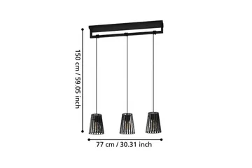 Takpendel Eglo Bogota Svart med 3 Lampor - Belysning - Lampor & belysning inomhus - Fönsterlampa