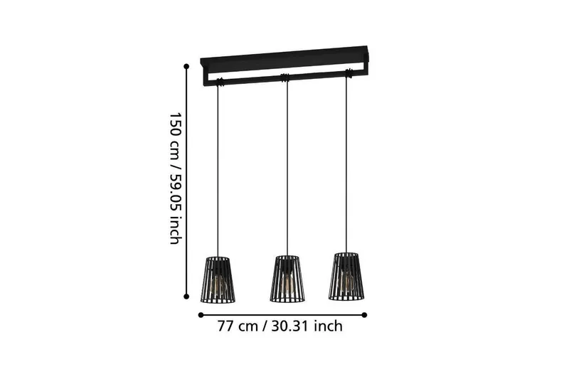 Takpendel Eglo Bogota Svart med 3 Lampor - Belysning - Lampor & belysning inomhus - Fönsterlampa