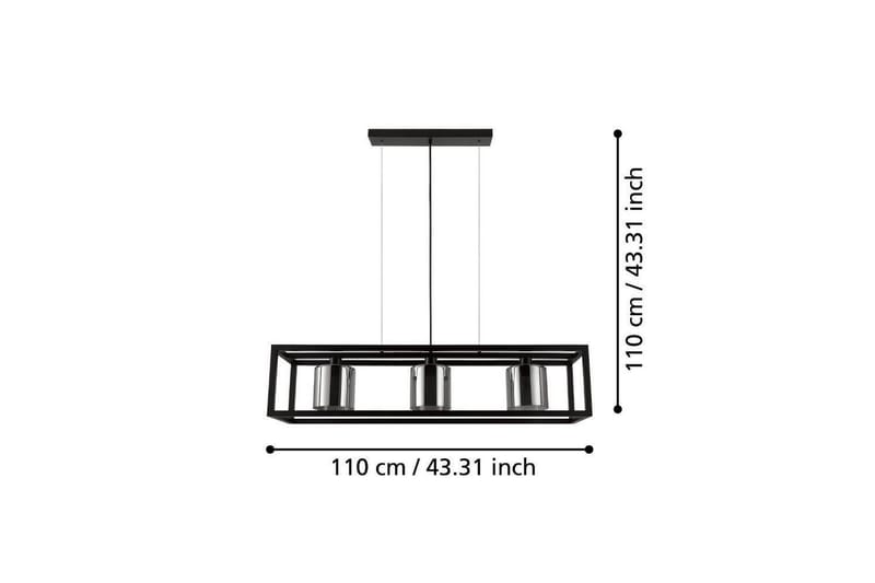 Takpendel Eglo Brisling Svart/Transparent Ram med 3 Lampor - Belysning - Lampor & belysning inomhus - Fönsterlampa