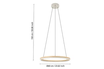 Takpendel Eglo Cadinaro Grå/Trä Rondell - Belysning - Lampor & belysning inomhus - Fönsterlampa