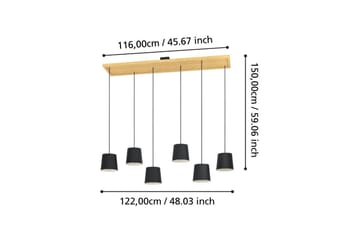 Takpendel Eglo Camarioca Svart/Trä med 5 Lampor - Belysning - Lampor & belysning inomhus - Fönsterlampa