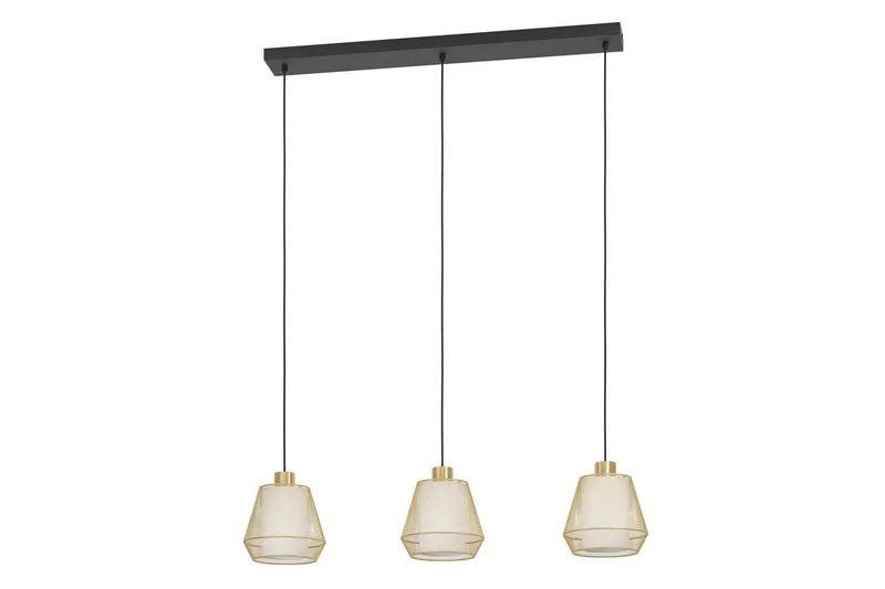 Takpendel Eglo Ciudadela med 3 Lampor, Mässing/Vit/Svart