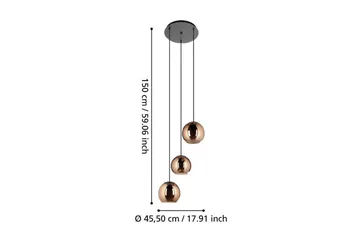 Takpendel Eglo Cordoba Rondell Svart/Koppar med 3 Lampor - Belysning - Lampor & belysning inomhus - Fönsterlampa