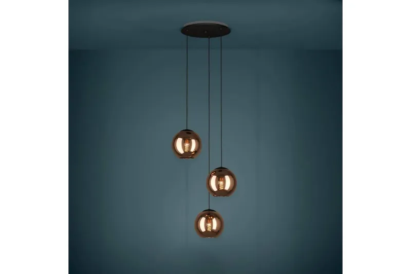 Takpendel Eglo Cordoba Rondell Svart/Koppar med 3 Lampor - Belysning - Lampor & belysning inomhus - Fönsterlampa