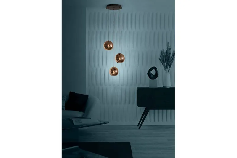 Takpendel Eglo Cordoba Rondell Svart/Koppar med 3 Lampor - Belysning - Lampor & belysning inomhus - Fönsterlampa