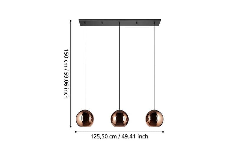 Takpendel Eglo Cordoba Svart/Koppar med 3 Lampor - Belysning - Lampor & belysning inomhus - Fönsterlampa