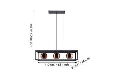Takpendel Eglo Cordoba Svart/Koppar Ram med 3 Lampor - Belysning - Lampor & belysning inomhus - Fönsterlampa