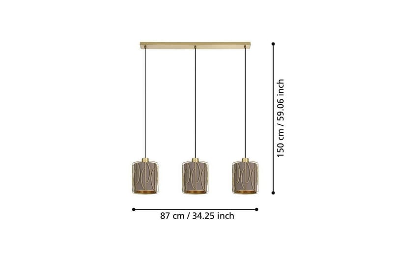 Takpendel Eglo Corojal Cappuccino/Mässing med 3 Lampor - Belysning - Lampor & belysning inomhus - Fönsterlampa