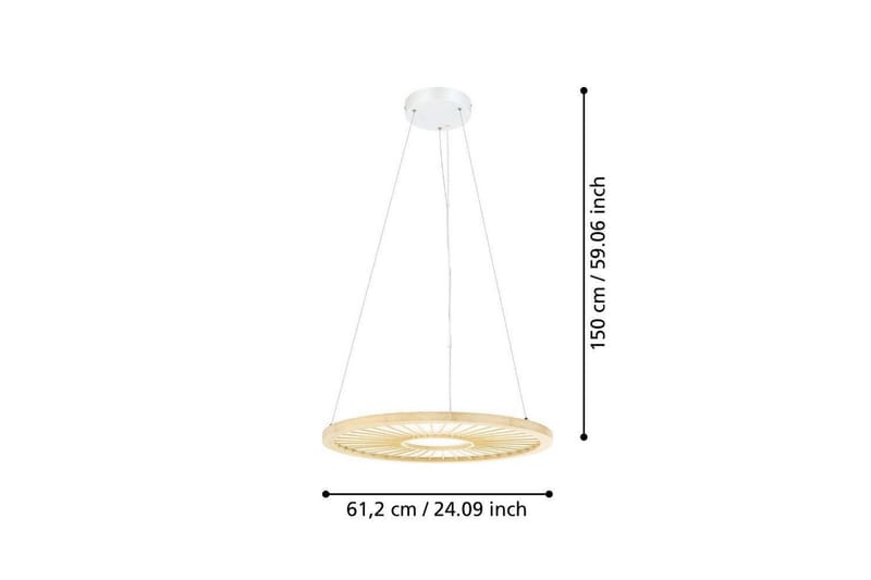 Takpendel Eglo Dehesa Rondell Vit/Natur - Belysning - Lampor & belysning inomhus - Fönsterlampa