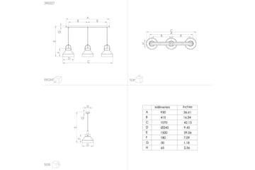 Takpendel Eglo Estepona Grå med 3 Lampor - Belysning - Lampor & belysning inomhus - Fönsterlampa