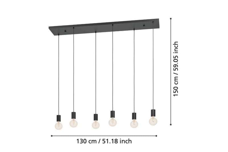 Takpendel Eglo Huebro Svart med 6 Lampor - Belysning - Lampor & belysning inomhus - Fönsterlampa