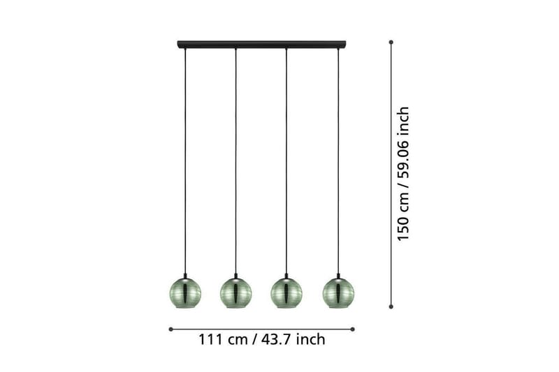 Takpendel Eglo Lemorieta Svart/Guld med 4 Lampor - Belysning - Lampor & belysning inomhus - Fönsterlampa