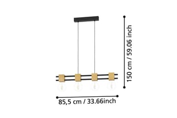 Takpendel Eglo Levantara Svart/Trä med 4 Lampor - Belysning - Lampor & belysning inomhus - Fönsterlampa