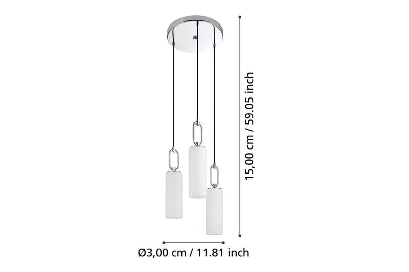 Takpendel Eglo Majana Opalvit/Krom Rondell med 3 Lampor - Belysning - Lampor & belysning inomhus - Fönsterlampa