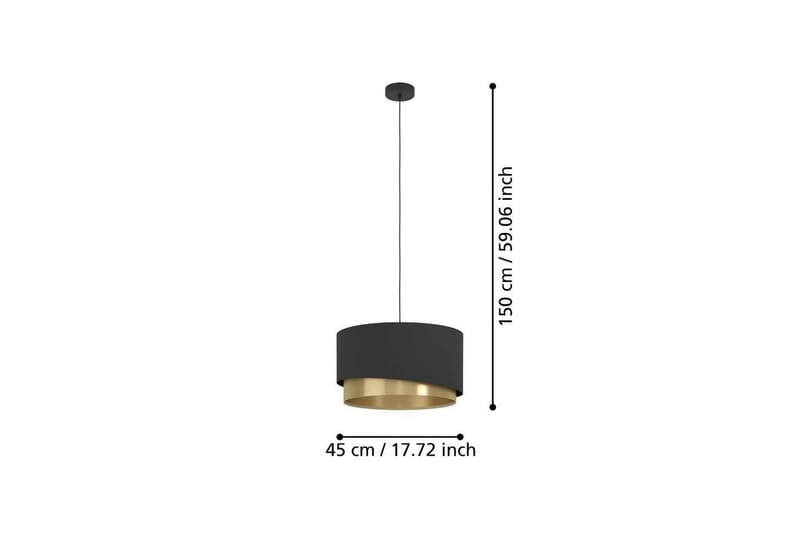 Takpendel Eglo Manderline Svart/Mässing 45 cm - 45 cm - Belysning - Lampor & belysning inomhus - Fönsterlampa