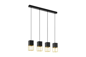 Takpendel Eglo Montebaldo med 4 Lampor - Svart/Guld - Belysning - Lampor & belysning inomhus - Fönsterlampa