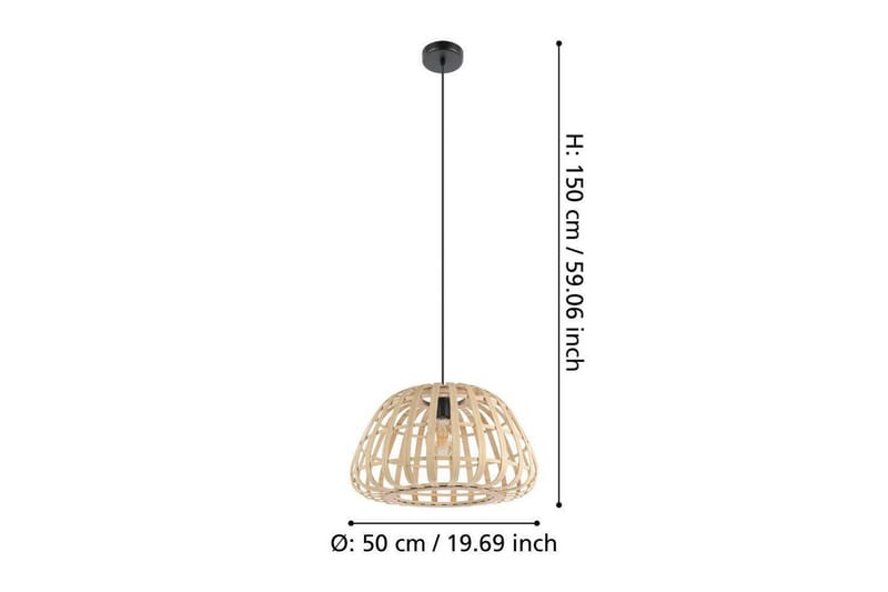 Takpendel Eglo Montezuelo Trä 50 cm - 50 cm - Belysning - Lampor & belysning inomhus - Fönsterlampa