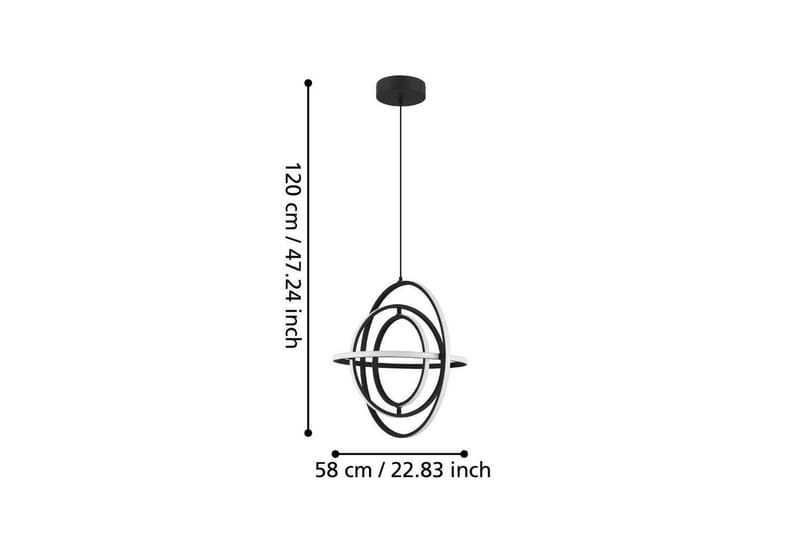 Takpendel Eglo Retornio Svart/Vit 58 cm - 58 cm - Belysning - Lampor & belysning inomhus - Fönsterlampa