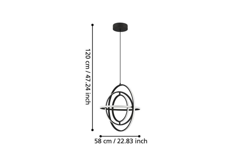 Takpendel Eglo Retornio Svart/Vit 58 cm - 58 cm - Belysning - Lampor & belysning inomhus - Fönsterlampa