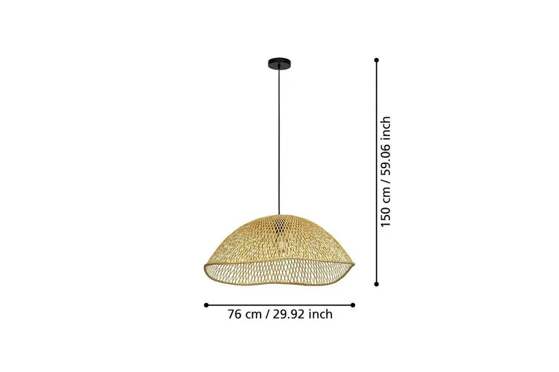 Takpendel Eglo Sambucona Trä/Svart 72 cm - 72 cm - Belysning - Lampor & belysning inomhus - Fönsterlampa