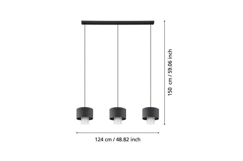 Takpendel Eglo Sapuara Svart Kristall med 3 Lampor - Belysning - Lampor & belysning inomhus - Fönsterlampa