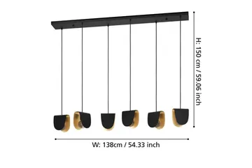 Takpendel Eglo Serenara Svart/Guld med 6 Lampor - Belysning - Lampor & belysning inomhus - Fönsterlampa