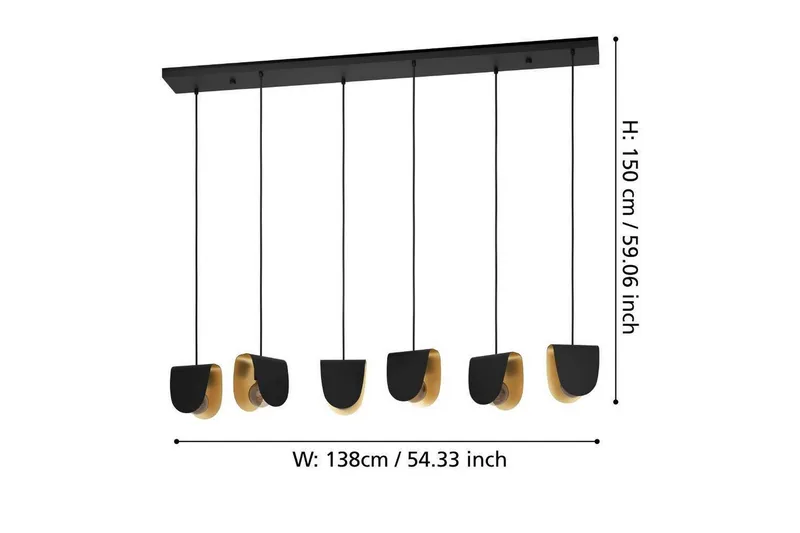 Takpendel Eglo Serenara Svart/Guld med 6 Lampor - Belysning - Lampor & belysning inomhus - Fönsterlampa