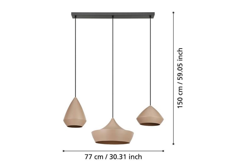 Takpendel Eglo Torremolinos Sand/Svart med 3 Lampor - Belysning - Lampor & belysning inomhus - Fönsterlampa