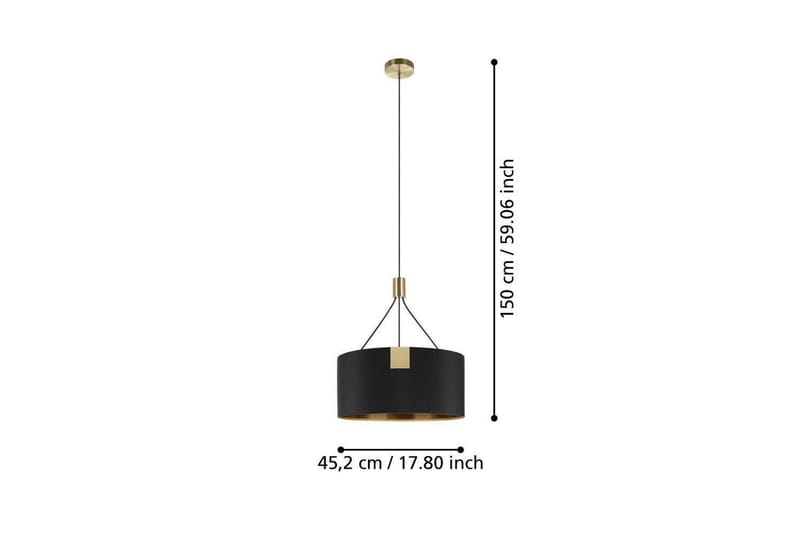 Takpendel Eglo Tortola 1 Svart/Mässing - Belysning - Lampor & belysning inomhus - Fönsterlampa