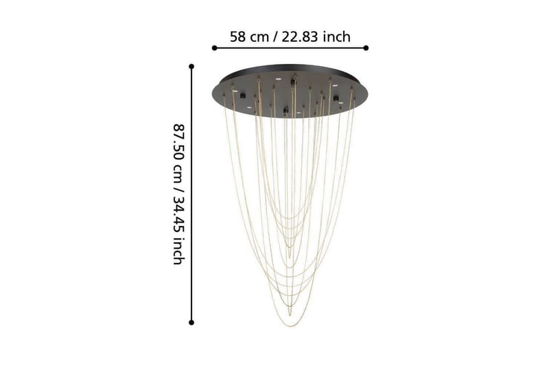 Takpendel Eglo Trepuco Svart med Kedja i Mässing - Belysning - Lampor & belysning inomhus - Fönsterlampa